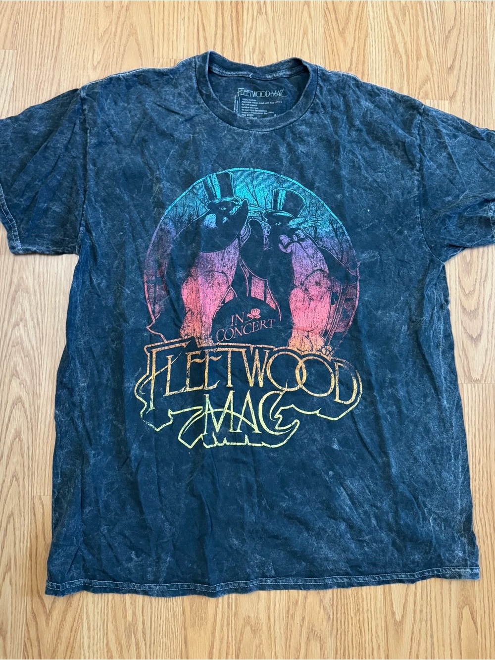 Fleetwood Mac Graphic Band Tee - Black with Multicolor Print - Large